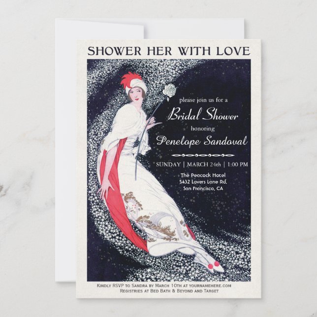 Shower Her With Love Bridal Shower Invitations (Front)