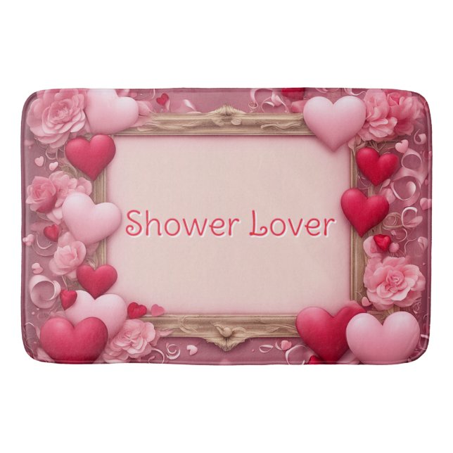 Shower Lover Valentine's Bath Mat (Front)