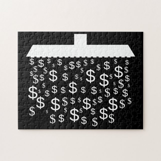 Shower of Dollar Signs ($) Jigsaw Puzzle (Horizontal)