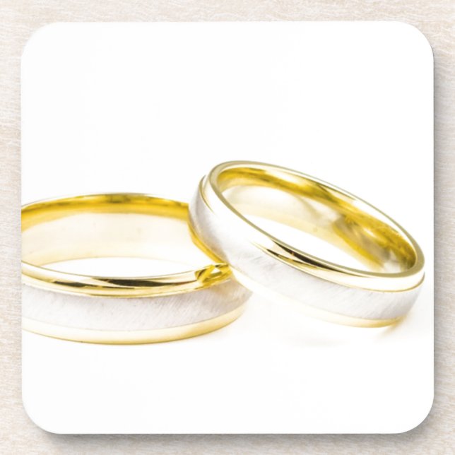 Shower Party Bride Groom Love Wedding Rings Coaster (Front)