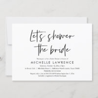 Shower the bride, Modern Casual Bridal Shower