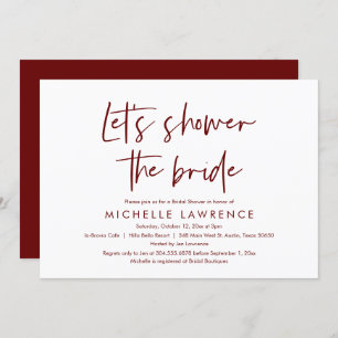 Shower the bride, Modern Casual Bridal Shower Invitation