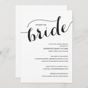 Shower the Bride Script Bridal Shower Invitation