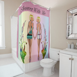 Shower With Me Girl Shower Curtain