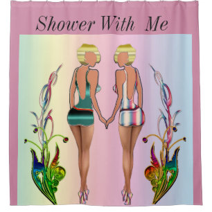 Shower With Me Girl Shower Curtain