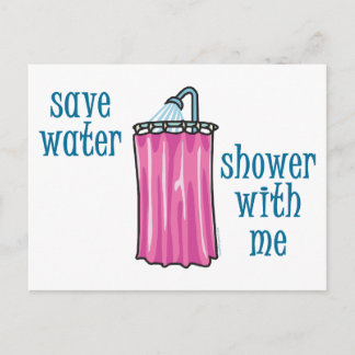 Shower with Me - Save Water Postcard