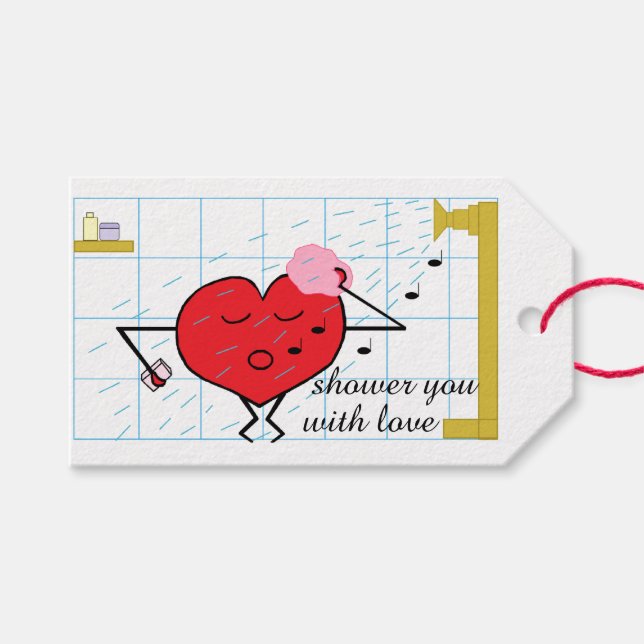 Shower You with Love Gift Tags (Front (Horizontal))