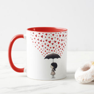 shower yourself with love hearts mug