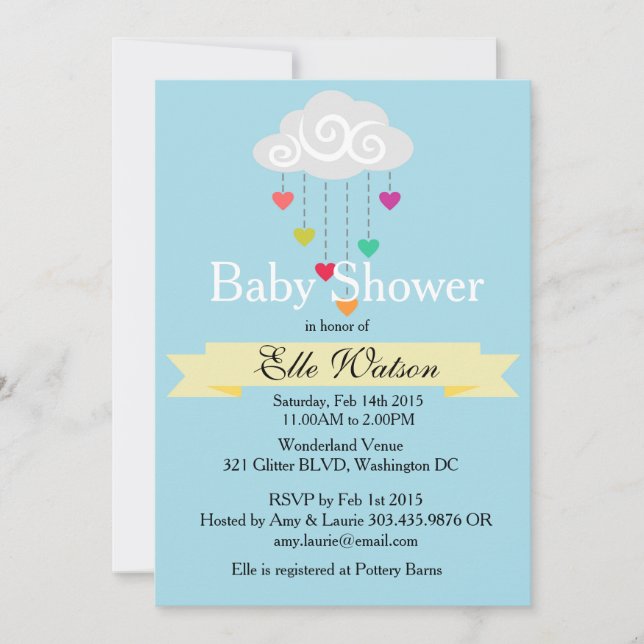 Showered with Love Baby Shower Invitations (Front)
