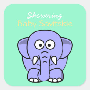 Showering Baby Mason Jar Sticker - Green Yellow