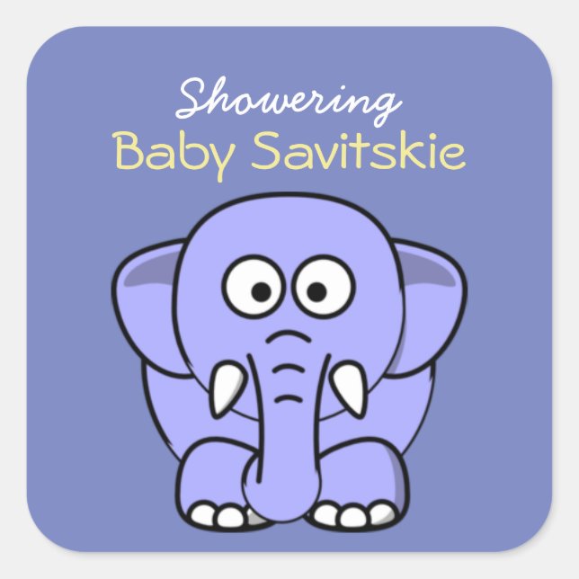 Showering Baby Mason Jar Sticker - Yellow Purple (Front)