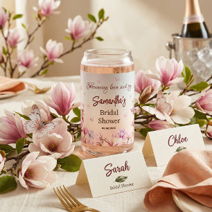 Showering Love and Joy Magnolia Bridal Shower Can Glass
