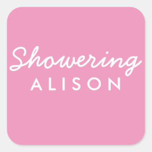 Showering Mum-To-Be Baby Shower Mason Jar Sticker