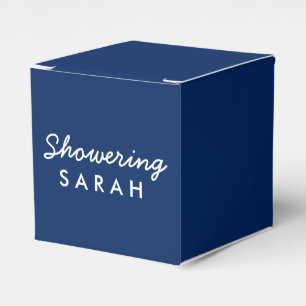 Showering the Mom-To-Be Tent Favor Box - Navy Blue