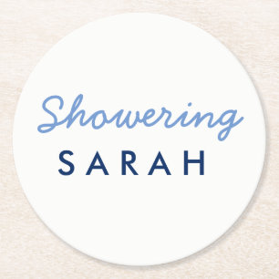 Showering the Mum-to-Be Baby Shower Coaster White