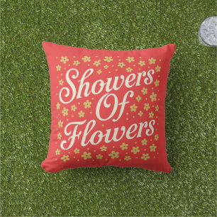 Showers Of Flowers Word Art  Cushion