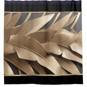 ShowerSculptured Metal Banana Leaf2-Shower Curtain