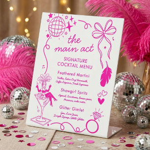 Showgirl Era Bachelorette Party Signature Drink  Pedestal Sign