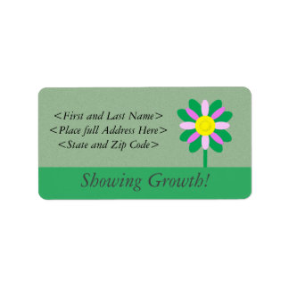 Showing growth flower customisable Address labels