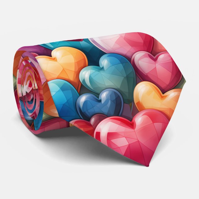 Showing My Love w/ Multicolored Hearts Tie (Rolled)