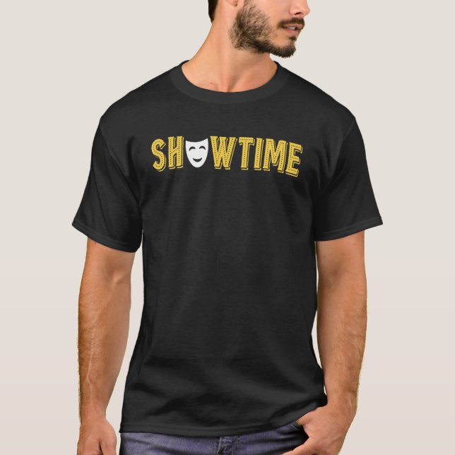 Showtime Acting Comedy Mask Graphic T-Shirt (Front)