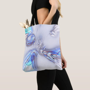Showy blue stains that are silvery metal or watery tote bag