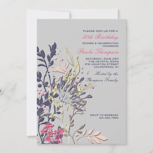 Showy Floral Invitation (Front)
