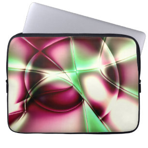 Showy pink to green in snail-like lines, to sepia laptop sleeve