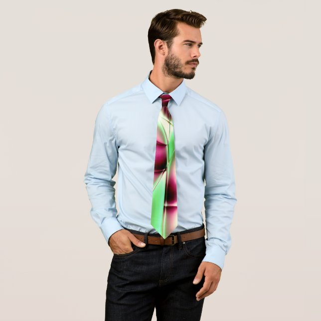 Showy pink to green in snail-like lines, to sepia  tie (In Situ)
