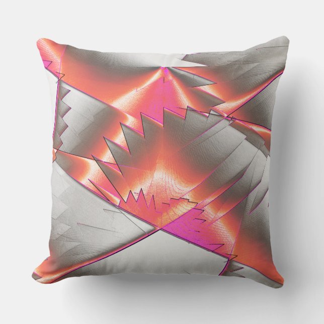 Showy salmon or peach, extremely rough digitalised cushion (Front)
