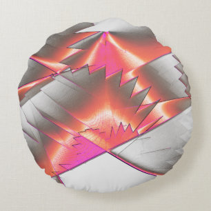 Showy salmon or peach, extremely rough digitalised round cushion
