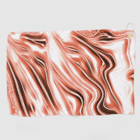 Showy salmon to red long wavy traces on white fund