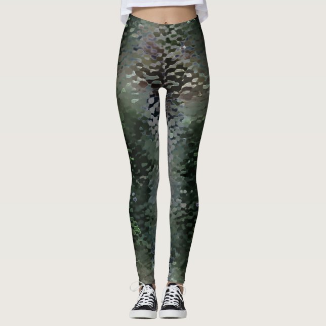 Showy scaly plaques floating over dark fund leggings (Front)