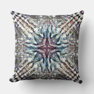 Showy texture kaleidoscope in sandy silvery colour cushion