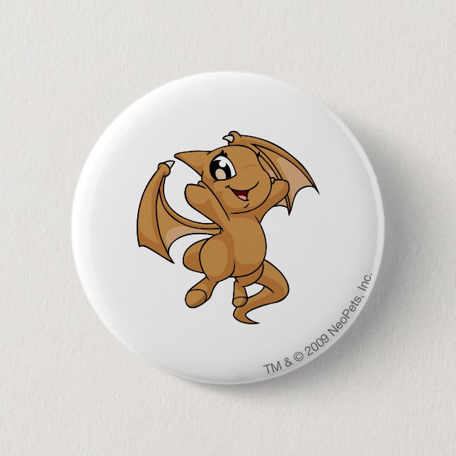 Shoyru Brown 6 Cm Round Badge (Front)