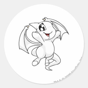 Shoyru White Classic Round Sticker