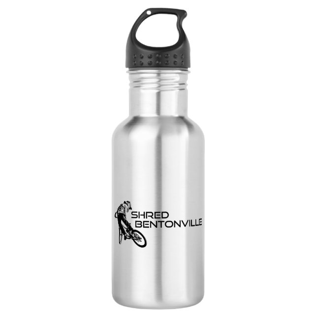 Shred Bentonville Arkansas Mountain Biking 532 Ml Water Bottle (Front)