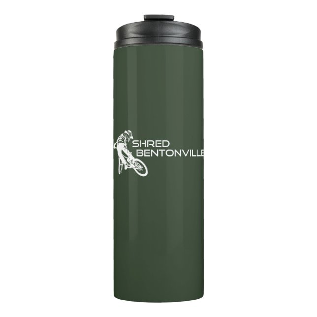 Shred Bentonville Arkansas Mountain Biking Thermal Tumbler (Front)