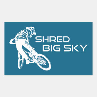 Shred Big Sky Montana Mountain Biking Rectangular Sticker