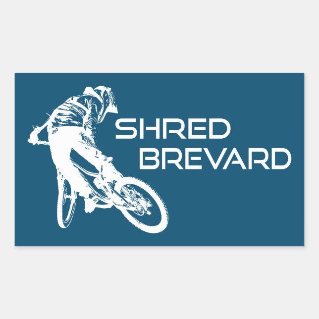 Shred Brevard North Carolina Mountain Biking Rectangular Sticker (Front)