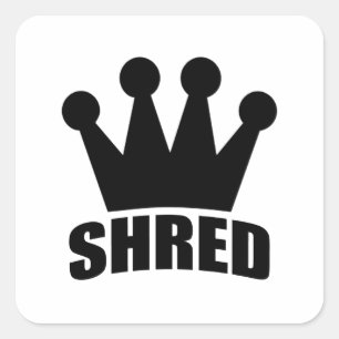 Shred Crown (black) square sticker