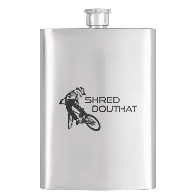 Shred Douthat State Park Virginia Mountain Biking Hip Flask (Front)
