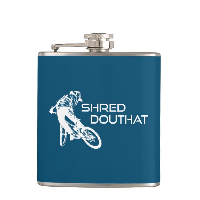 Shred Douthat State Park Virginia Mountain Biking Hip Flask (Front)