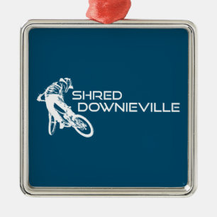 Shred Downieville California Mountain Biking Metal Tree Decoration