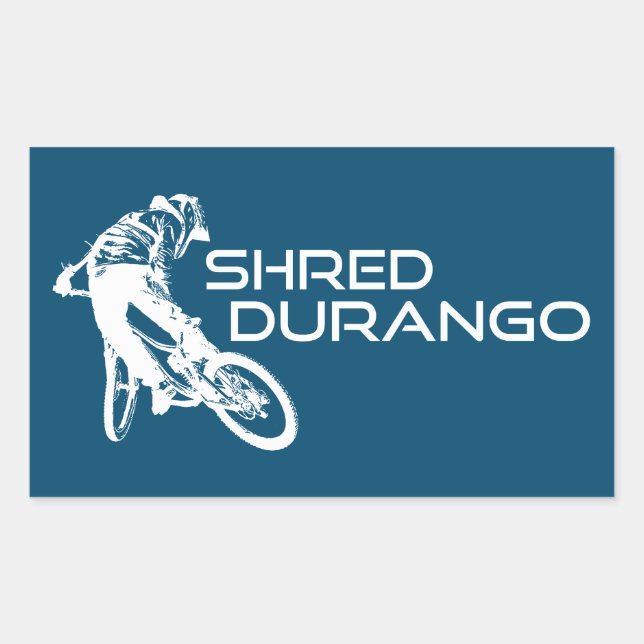 Shred Durango Colorado Mountain Biking Rectangular Sticker (Front)