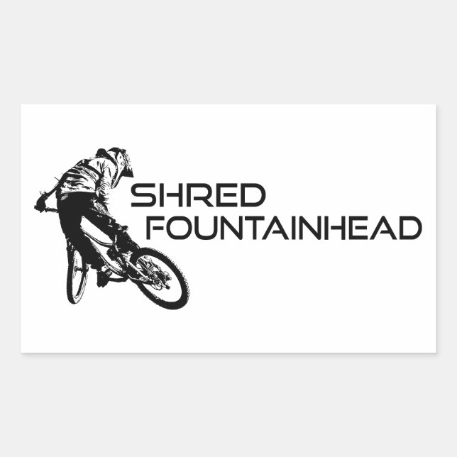 Shred Fountainhead Virginia Mountain Biking Rectangular Sticker (Front)