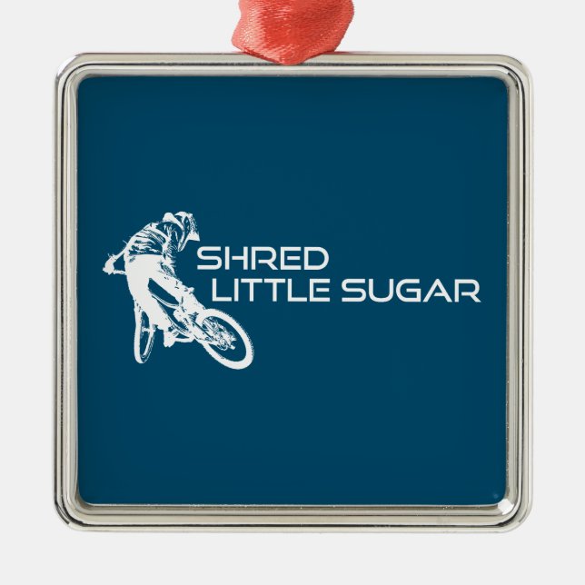Shred Little Sugar Arkansas Mountain Biking Metal Tree Decoration (Front)