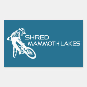 Shred Mammoth Lakes California Mountain Biking Rectangular Sticker