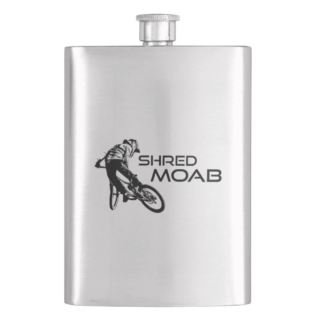 Shred Moab Mountain Biking Hip Flask (Front)