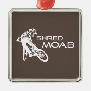 Shred Moab Mountain Biking Metal Tree Decoration